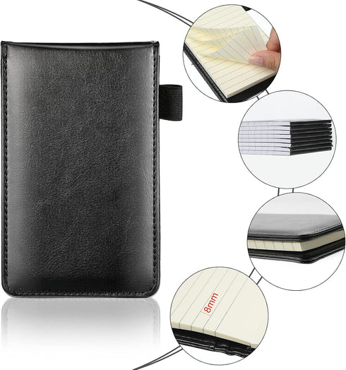 Outus 10 Pcs Mini Pocket Notepad Holder Set Included Mini Pocket Notepad Holder with 50 Lined Sheets, Metal Pen, 8 Pcs 3 x 5 Inch Memo Book Refill...