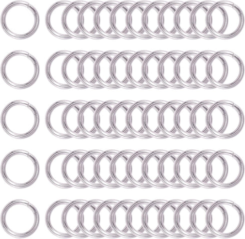 60Pcs Metal O Ring Kit Belts Hardware Pin O-Ring for Macrame, Camping Belt, Dog Leashes, Light Saber Accessories, Luggage Belt, Handbag(Sliver, 3/...
