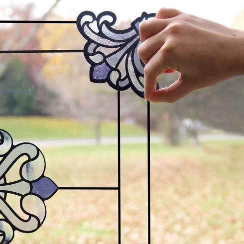 In Home InHome NH2366 Caming Line Stained Glass Decals, Black...