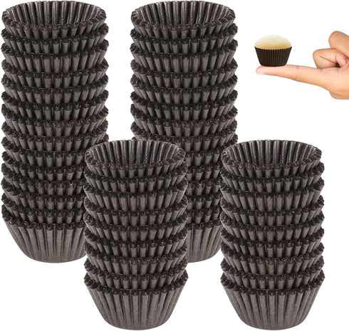 Dreamtop 900 Pieces Mini Cupcake Liners, Brown Mini Muffin Liners Baking Cups Liners for Baking Chocolate Baking Paper Cups Cupcake Wrappers...