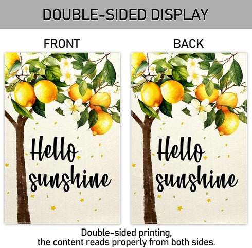 ChloropLastid Hello Sunshine Lemons Tree Garden Flag 12x18 Inch Summer Vertical Double Sided Lemons Floral Seasonal Holiday Outdoor Decoration Yar...
