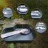 M-Tac 4 in 1 Camping Military Flatware Set - Stainless Steel Travel Cutlery Tools - Portable Folding Spoon Knife Fork Bottle Can Opener...