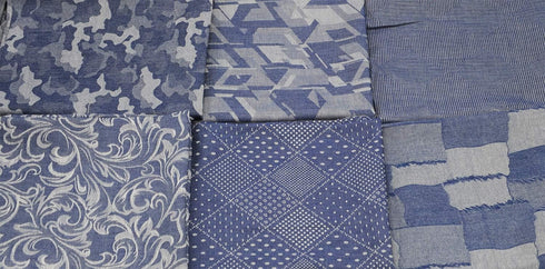 Fat Quarter Fabric Bundles Pre-Cut Quilting Cotton Denim Assortments Craft Cloth Bundle Squares DIY Sewing Crafting Rose Flavor(Geometry 6pcs,18 b...