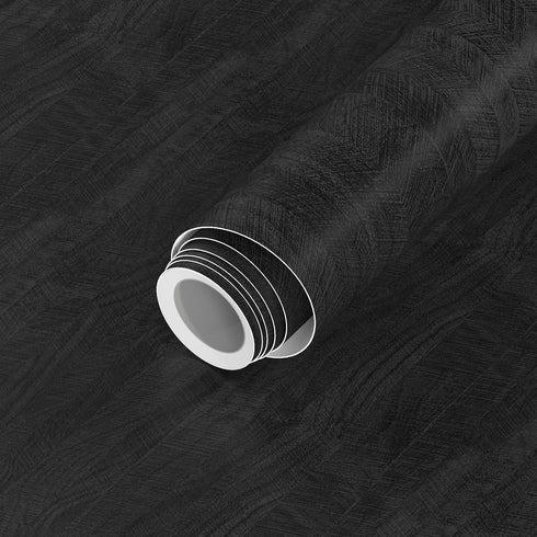 Black Fishbone Pattern Contact Paper 15.7" x 78.7" Wood Wallpaper, Peel and Stick Wallpaper Removable Self Adhesive Wall Covering, Vinyl Film for ...