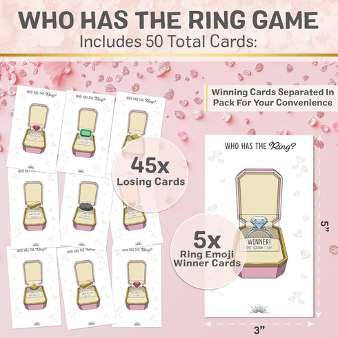 Who Has The Ring Bridal Shower Scratch Off Game - Hilarious Losing Phrases on Ticket Cards - Easy to Play - Funny Wedding Shower or Fun Engagement...
