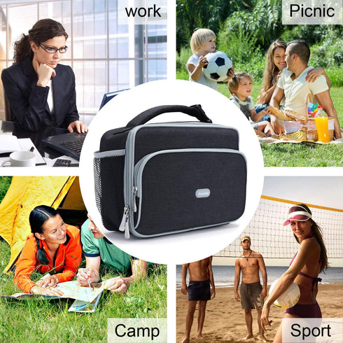 Amersun Lunch Box for Men - Sturdy Insulated Lunch Bag with 2 Pockets & Padded Liner Keep Food Warm Cold for Long Time,Water-resistant Thermal Lun...