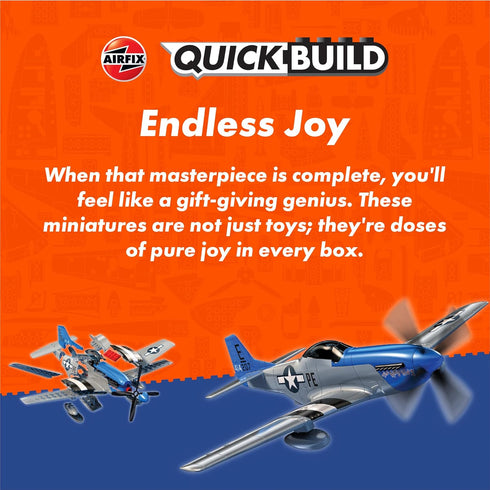 Airfix Quickbuild P-51D Mustang Airplane Brick Building Plastic Model Kit J6016...