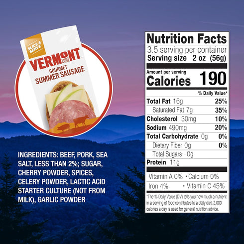 Vermont Smoke & Cure - Uncured Summer Sausage - No Antibiotics or Added Hormones, Perfect for Charcuterie Board - 6oz...