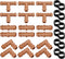 Drip Irrigation Fittings Kit for 1/2 inch Tube (0.600”ID), 24 Pieces Drip Irrigation Parts Set - 6 Tees, 6 Couplings, 6 Elbows, 6 End Caps, Drip L...