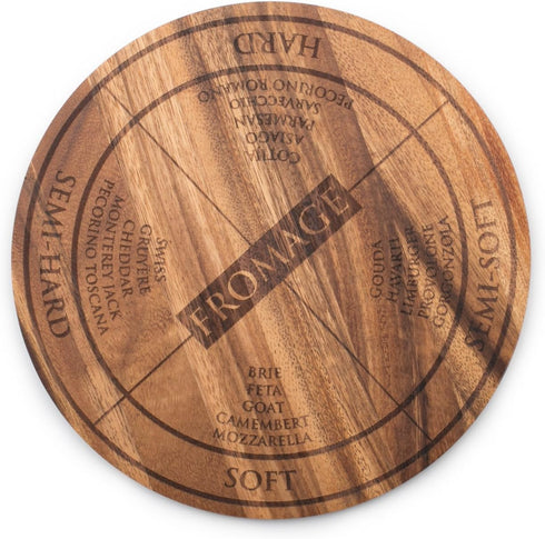Ironwood Gourmet 28686 Round Dorset Cheese and Charcuterie Paddle...
