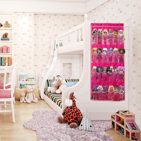 Hanging Over Door Toy Storage Organizer (24 Pockets), Compatible with LOL OMG Dolls Surprise Doll (Toys Not Included), (57.5''x22'')...