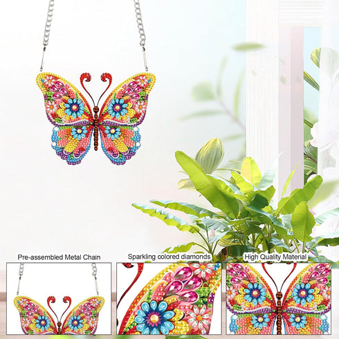 Tontut Diamond Painting Kits Hanging Decoration, Butterfly Diamond Art Painting, DIY Special Shape Diamond Crafts Wall Garden Decoration, Gifts...