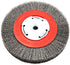 Forney 72751 Wire Bench Wheel Brush, Narrow Face Fine Crimped with 1/2-Inch and 5/8-Inch Arbor, 6-Inch-by-.008-Inch...