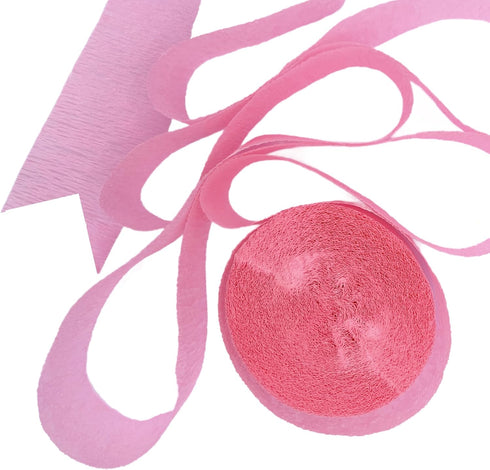 Pink and Dark Metallic Gold Crepe Paper Streamers; Made in USA...