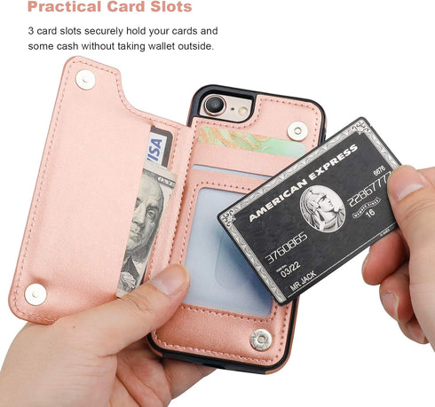 Vaburs Wallet Case for iPhone SE(2022)/SE(2020)/8/7 with Card Holder, Embossed Mandala Pattern Flower Premium PU Leather Double Magnetic Buttons F...