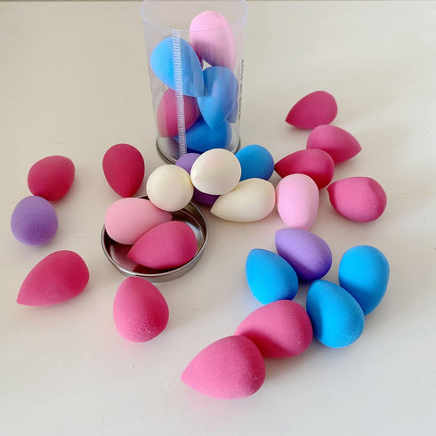 Mini Makeup Sponge Multi-colored 10 Pcs Small Beauty Sponge Blender Set for Foundation, Powder, Concealer Highlight,and Eye Shadow...
