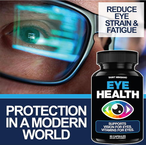 Eye Health & Vision Vitamins Supplement 60 Capsules - Supports Eye Strain, Dry Eyes, and Vision Health - Supports Vision, Ocular and Macular Healt...