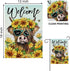 Welcome Spring Summer Highland Cow Decorative Garden Flag, Farm Animal Sunflower Floral Flower Yard Outside Decorations, Bee Farmhouse Rustic Outd...