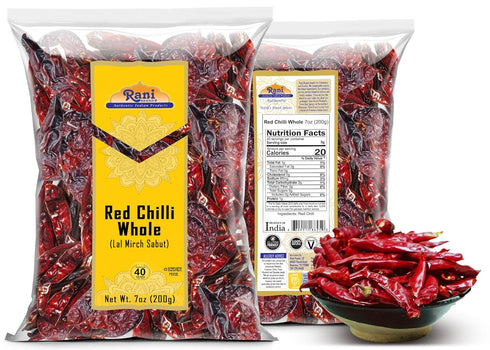 Rani Chilli Whole (Lal Mirch Sabut) 7oz (200g) ~ All Natural | Vegan | No Colors | Gluten Friendly | NON-GMO | Kosher...