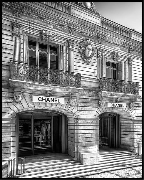 Posterizer 1 pcs-black-and-white photograph of Luxury store front 5-Photography Art-Retro Art-Gift for Women, Fashionistas, Designer Fashion Fans-...