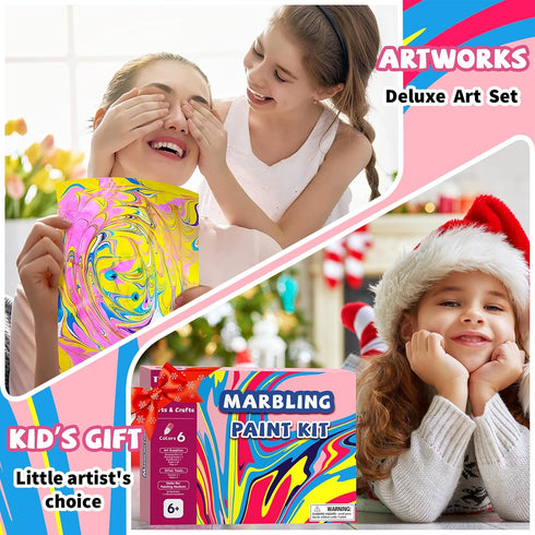Titoclar Art Supplies for Kids Girls,Water Marbling Paint Kit,Arts & Crafts for Kids Ages 8-12 6-8 3-5, Birthday Gifts Toys for Girls 3+ Years Old...