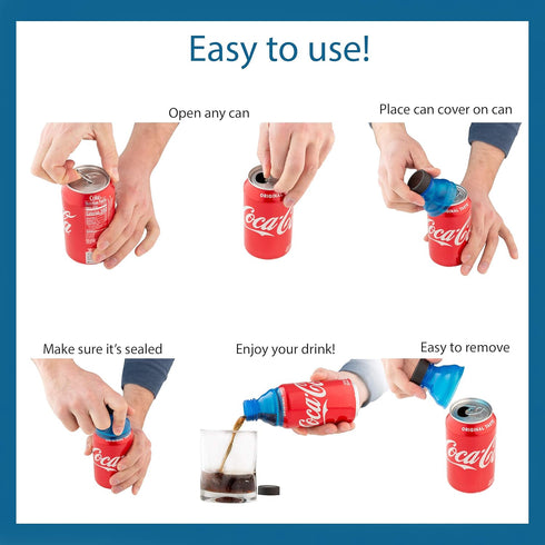 Clear Soda Can Lids (6 Pack) | Superior Can Covers For Soda, Beer, Energy Drinks, Juice, Seltzer | Must-Have Picnic Accessories & Beach Gadgets | ...