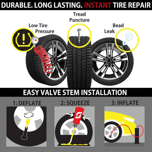TireJect Automotive Full-Size Truck/SUV 2-in-1 Tire Sealant & Bead Sealer Kit for tire Repair of leaks and punctures...