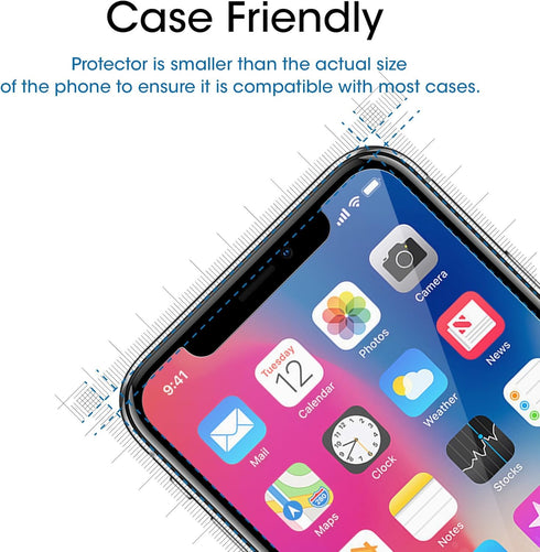 amFilm (3-Pack iPhone XS/X Screen Protector, 0.26mm 9H Tempered Glass Screen Protector with Easy Installation Tray for Apple iPhone 10....