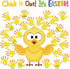 77Pcs Easter Chicks Handprint Bulletin Board Decoration Set, Chick It Out It’s Easter Cutout Chalkboard Wall Decor, Party Border Trim Supply for E...