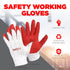 SAFETY Non-Slip 10 Pairs Red Latex Cotton Multi-Purpose Work Gloves- Nitrile Dipped & Rubber Palm Coated for a Firm Grip- Heavy Duty Premium-Const...