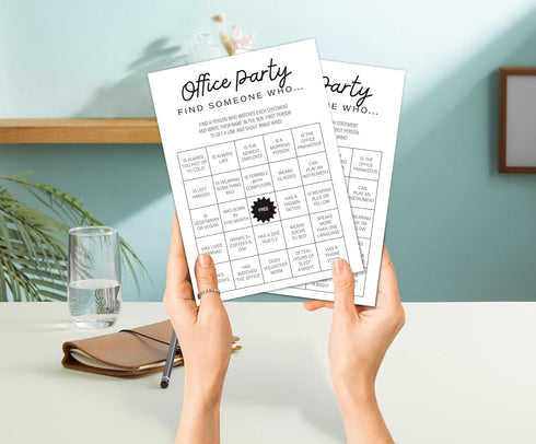 Office Party Game - Office Find Someone Who Game (30-Cards), Team Building Game, Work Party Game, Icebreaker Game, Fun Work Party Activities (FW02...