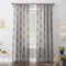No. 918 Fern Embroidered Fern Sheer Rod Pocket Curtain Panel, 50" x 63", Gold/Gray...
