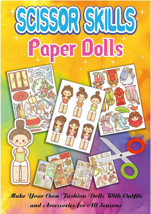 SuperPeak Scissor Skills Sticker Activity Books,Road Trip Activities for Kids,Paper House Stickers Cut and Paste Workbooks for Kids Ages 4-8,20Pag...