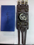 JewelryWe Black Brown Hip-hop Gothic Punk Style Men Watch Wide Leather Fashion Cuff Wristwatch for Valentine’s Day...