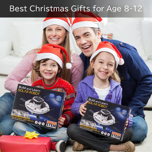 STEM Projects for Kids Age 8-12 Solar Robot Learning Building Science Kit with Solar Panel & Battery Powered 6 in 1 Experiment for Kids, Christmas...