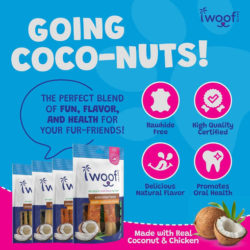 5" Coconut Dog Chews - Premium, All Natural Coconut Dog Treats - Healthy Puppy Treats & Vitamin Rich Rawhide Free Dog Chews - (Original - 2 Pack)...
