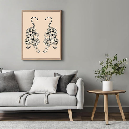 Posterizer 1 pcs-Tiger Minimalist Japanese Wall Art-Art for Animal Lovers-Retro Art- Gift for Men Women Entrepreneur Teens-Chic Home Decor- unfram...