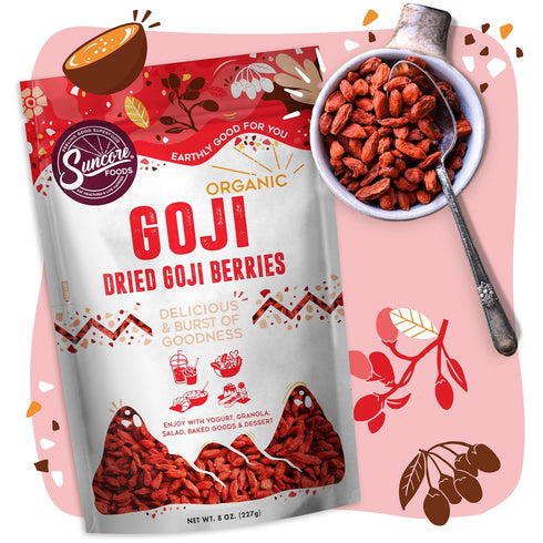 Suncore Foods Suncore Foods Dried Goji Berries, Gluten-Free, Non-GMO, 8oz (1 Pack)...