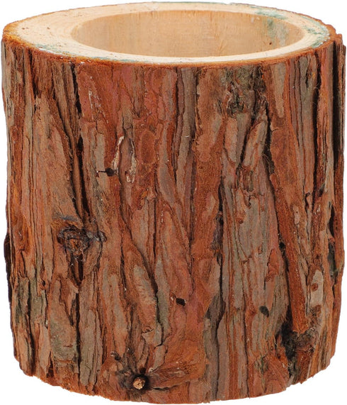 Imitation Wood Pile Flower Pot: Bonsai Tree Plant Pot Decorative Rustic Stump Cactus Container Rustic Planter Miniature Succulent Pot for Garden I...