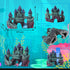 13 Pieces Aquarium Decorations Kit, Fish Tank Decorations Set Small Resin Castle and Rockery Betta Fish Cave Hideout Coral Artificial Plastic Plan...