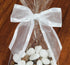 White Pre-Tied Organza Bows with Twist Ties. Pack of 12 Satin-Edged Fabric Bows Made of 1-1/2" Ribbon. Bow Measures 4" Wide (12, White)...