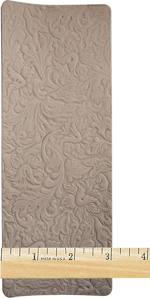 Realeather Veg Tan Pre-Embossed 5-6oz. Leather Trim Piece for Crafting, 9" x 3", Natural...