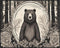 Posterizer 1 pcs- Bear sorrounded by wild flowers and trees-Art for Animal Lovers-Floral Botanical Art- Gift for Men Women Teens-Living Room Bedr...