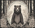 Posterizer 1 pcs- Bear sorrounded by wild flowers and trees-Art for Animal Lovers-Floral Botanical Art- Gift for Men Women Teens-Living Room Bedr...