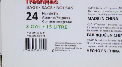 3 gal. Trash Bags Handle Tie 24 pk...