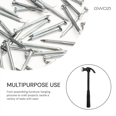 Mini Hammers 2 Pcs - Claw Hammer with Plastic Handle - Woodworking Claw Hammers for Household Use - Small Hammer Tool Lightweight to Carry...