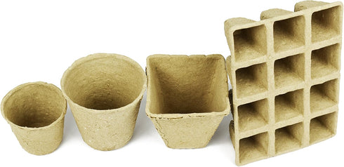 Set of 16 Biodegradable Eco Friendly Peat Pots! 3.125" Diameter x 3" - Recycled Non Bleached Peat Pots Perfect for Seed Germination! No Transplant...