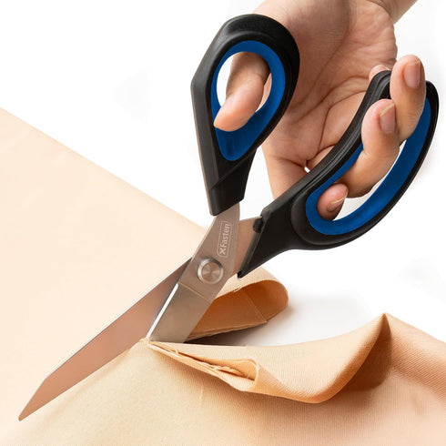 XFasten Sewing Scissors for Fabric Cutting Blue 9.5 Inch Professional Fabric Scissors Sewing | Heavy duty and Large...