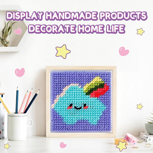 Caydo 8-in-1 Cross Stitch Kit for Beginners Kids, Includes 8 PCS Plastic Canvas with Pre-Patterns, 13 Colors Threads, Instructions, Embroidery Nee...