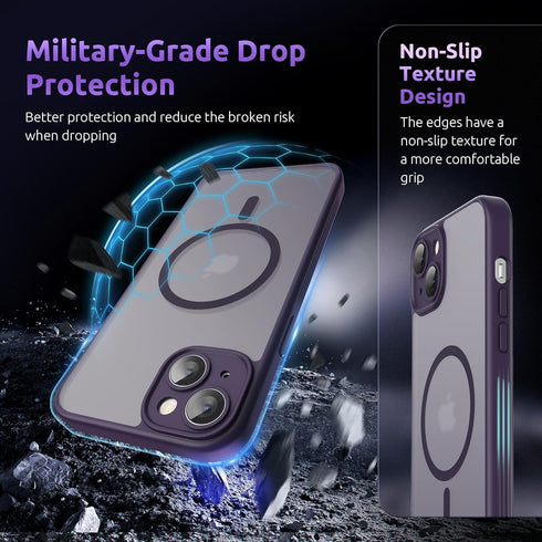 SURPHY Made for iPhone 15 Plus Case Compatible with MagSafe, and Screen Protector 2 Pack, Translucent Matte Phone Case with Camera Protective 6.7 ...